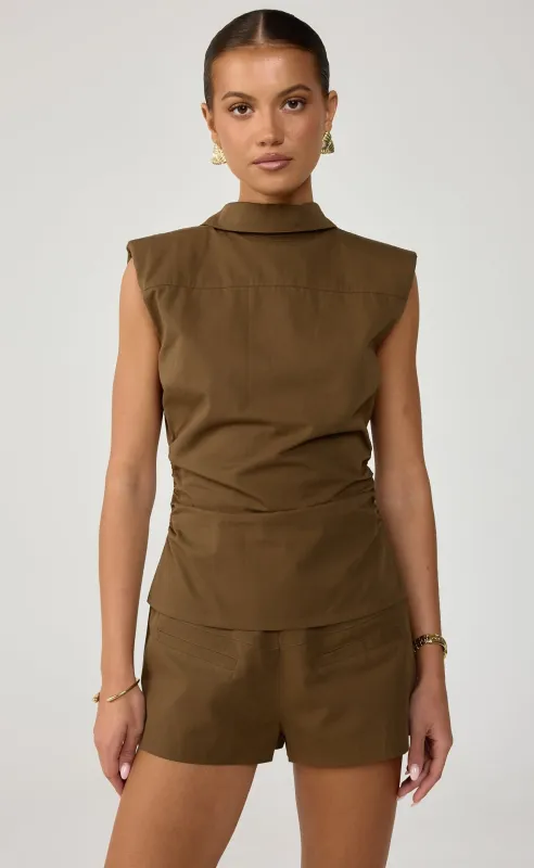 Jordynn Top (Khaki Green) made by Charcoal Clothing