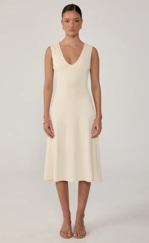 Milene Midi Dress (Oat) made by Charcoal Clothing