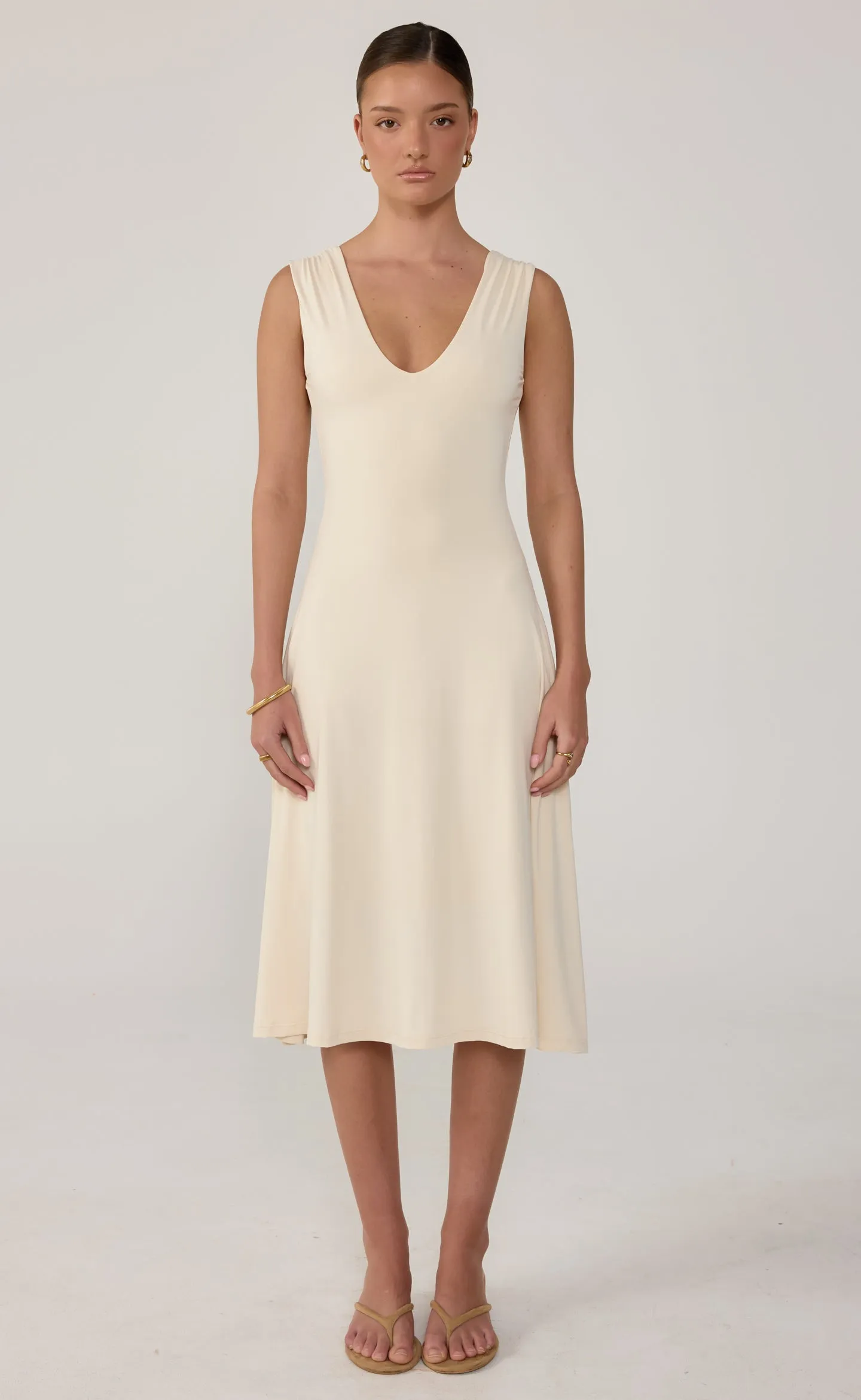 Milene Midi Dress (Oat) sold by Charcoal Clothing