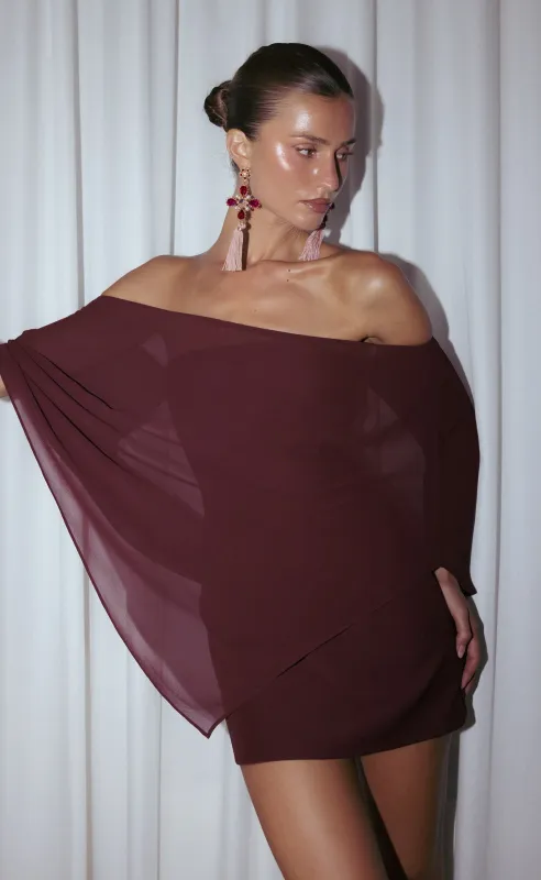 Eternal Mini Dress (Wine) made by Charcoal Clothing