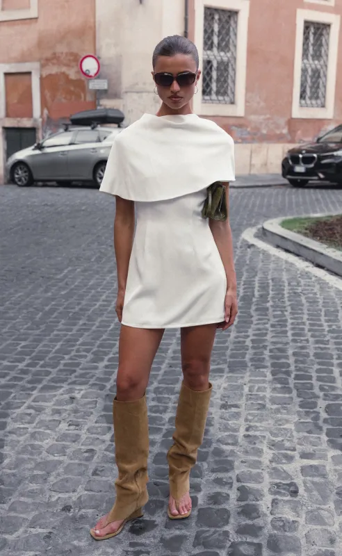 Avani Mini Dress (Cream) made by Charcoal Clothing