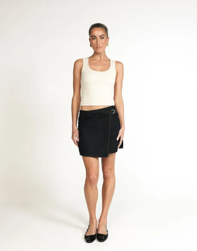 Nicholas Denim Mini Skirt (Indigo) sold by Charcoal Clothing