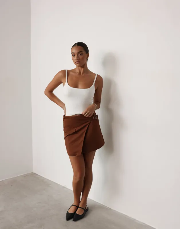 Kamala Mini Skirt (Nutshell) sold by Charcoal Clothing