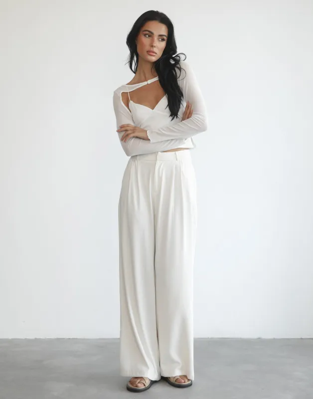 Krista Long Sleeve Top (White) sold by Charcoal Clothing
