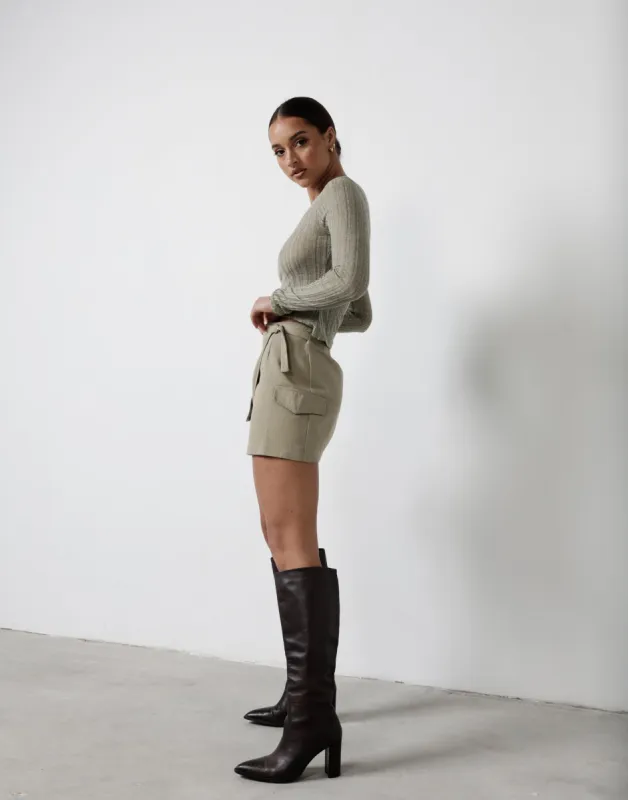 Mona Longsleeve Top (Khaki) sold by Charcoal Clothing