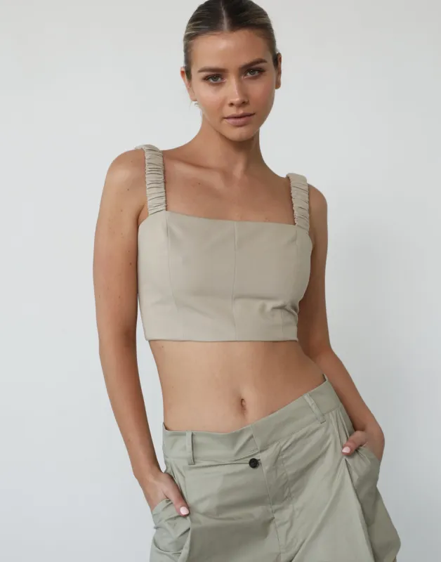 Midsummer Crop Top (Beige) sold by Charcoal Clothing