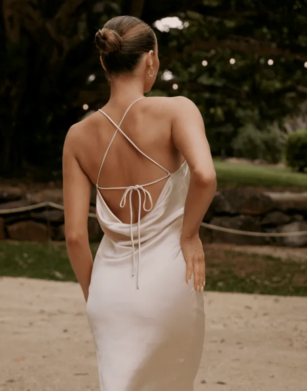 Ceclia Maxi Dress (Soft Beige) sold by Charcoal Clothing