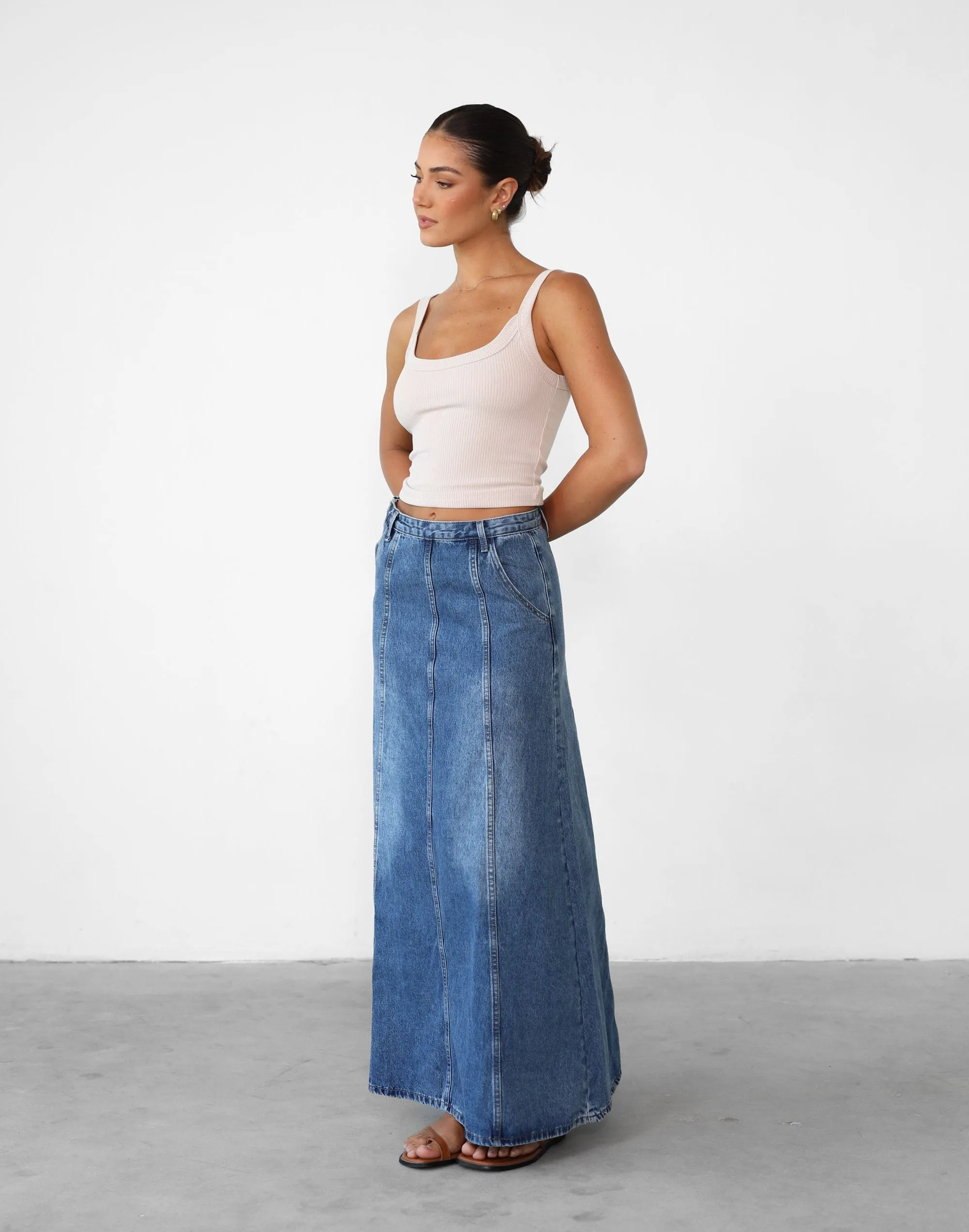 Akara Denim Maxi Skirt (Blue Denim) sold by Charcoal Clothing product image thumbnail 2