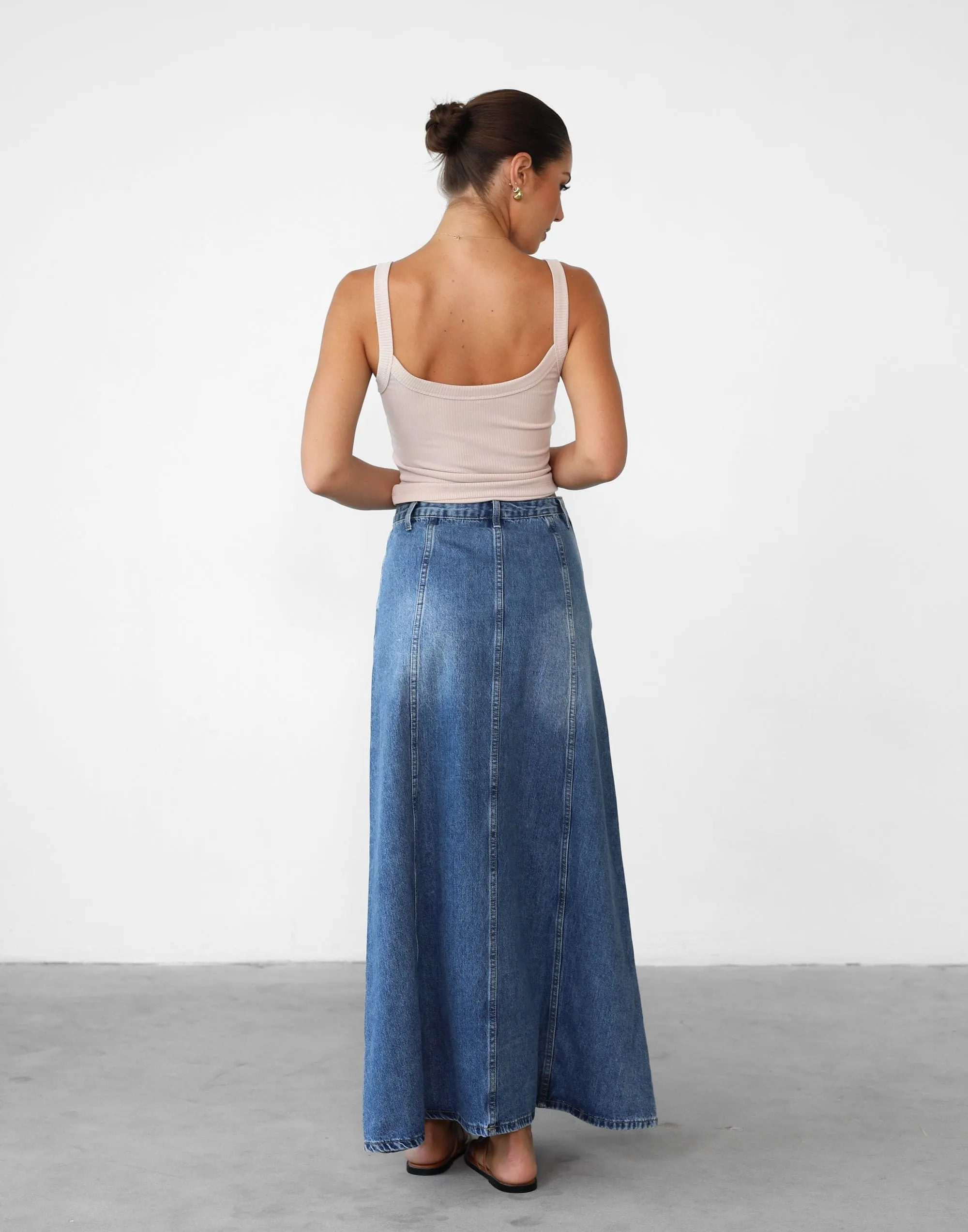 Akara Denim Maxi Skirt (Blue Denim) sold by Charcoal Clothing product image thumbnail 3