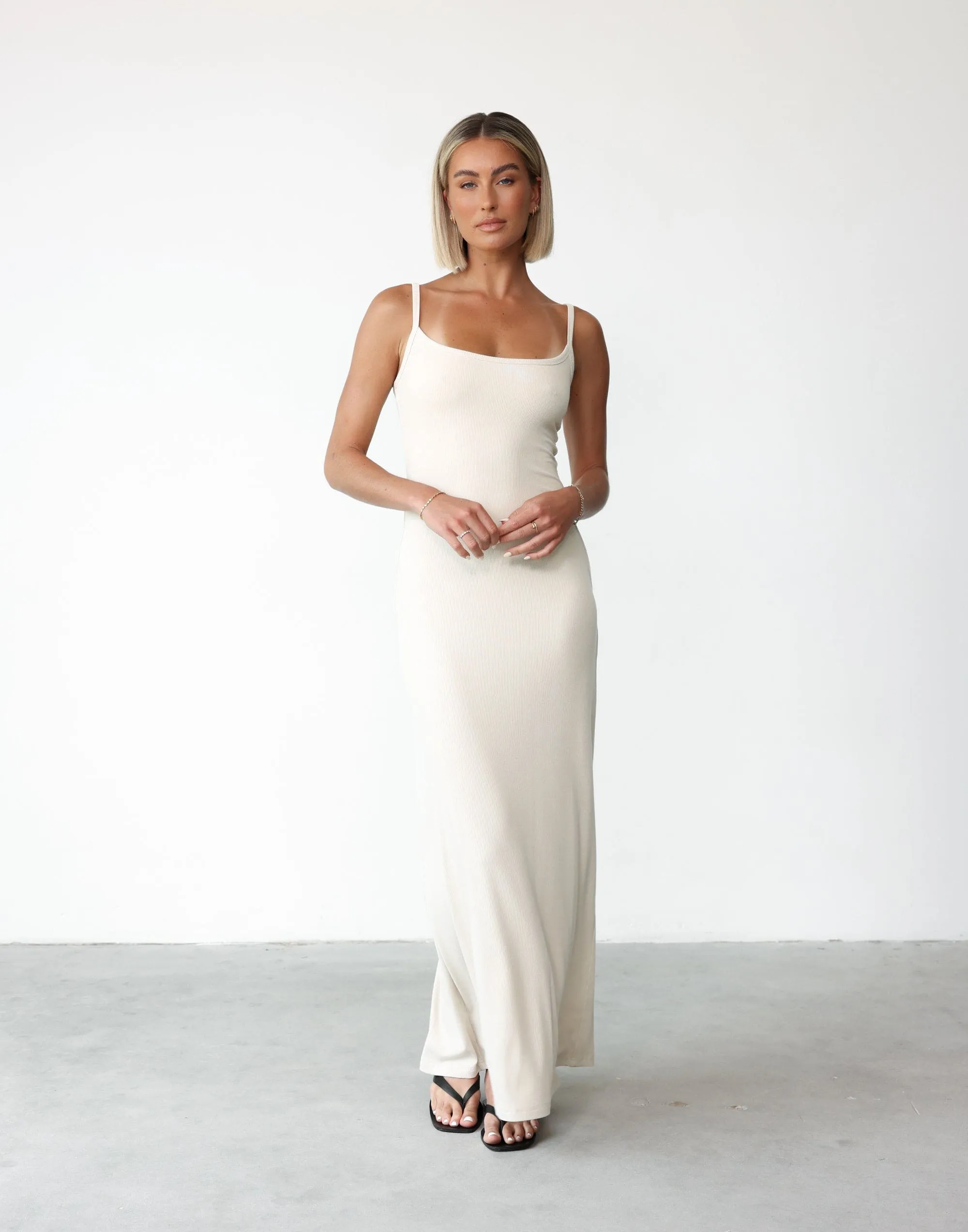 Helia Maxi Dress (Oat) sold by Charcoal Clothing