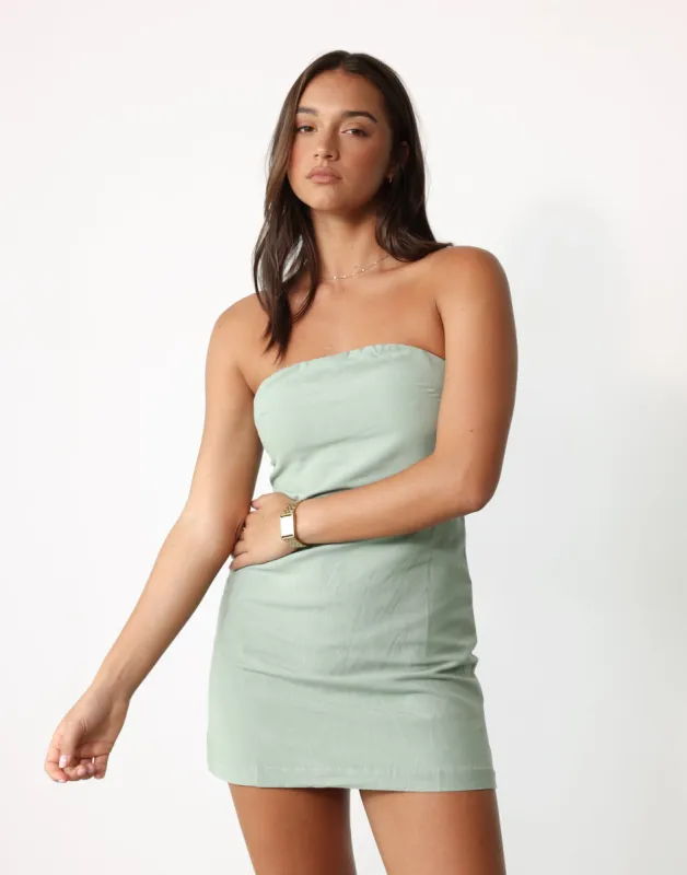 Solana Mini Dress (Sage) sold by Charcoal Clothing