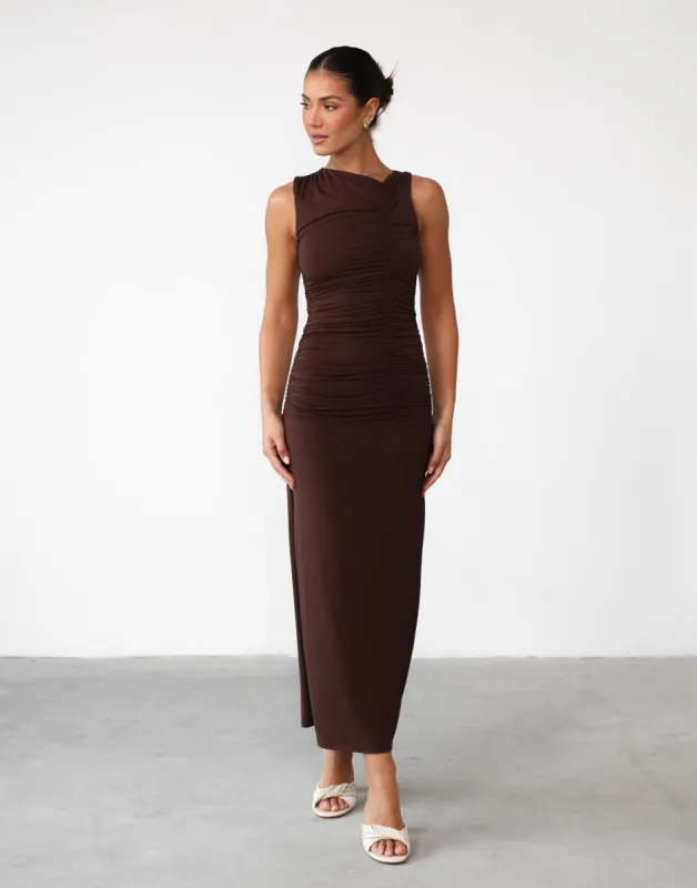 Delphine Maxi Dress (Cocoa) sold by Charcoal Clothing