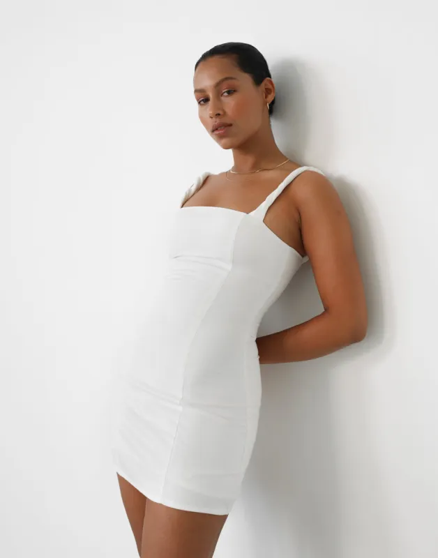 Bacalar Mini Dress (White) sold by Charcoal Clothing