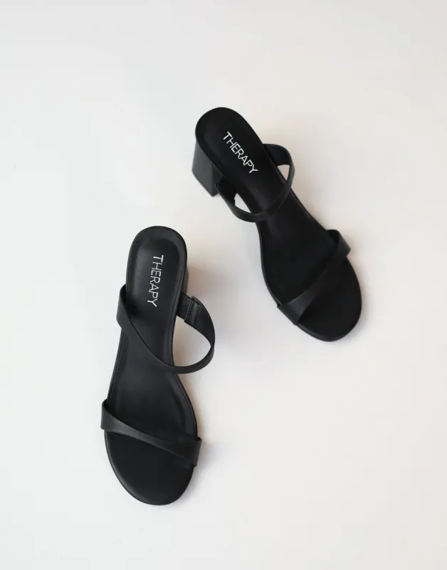 Kirra Heels (Black Smooth PU) - By Therapy sold by Charcoal Clothing