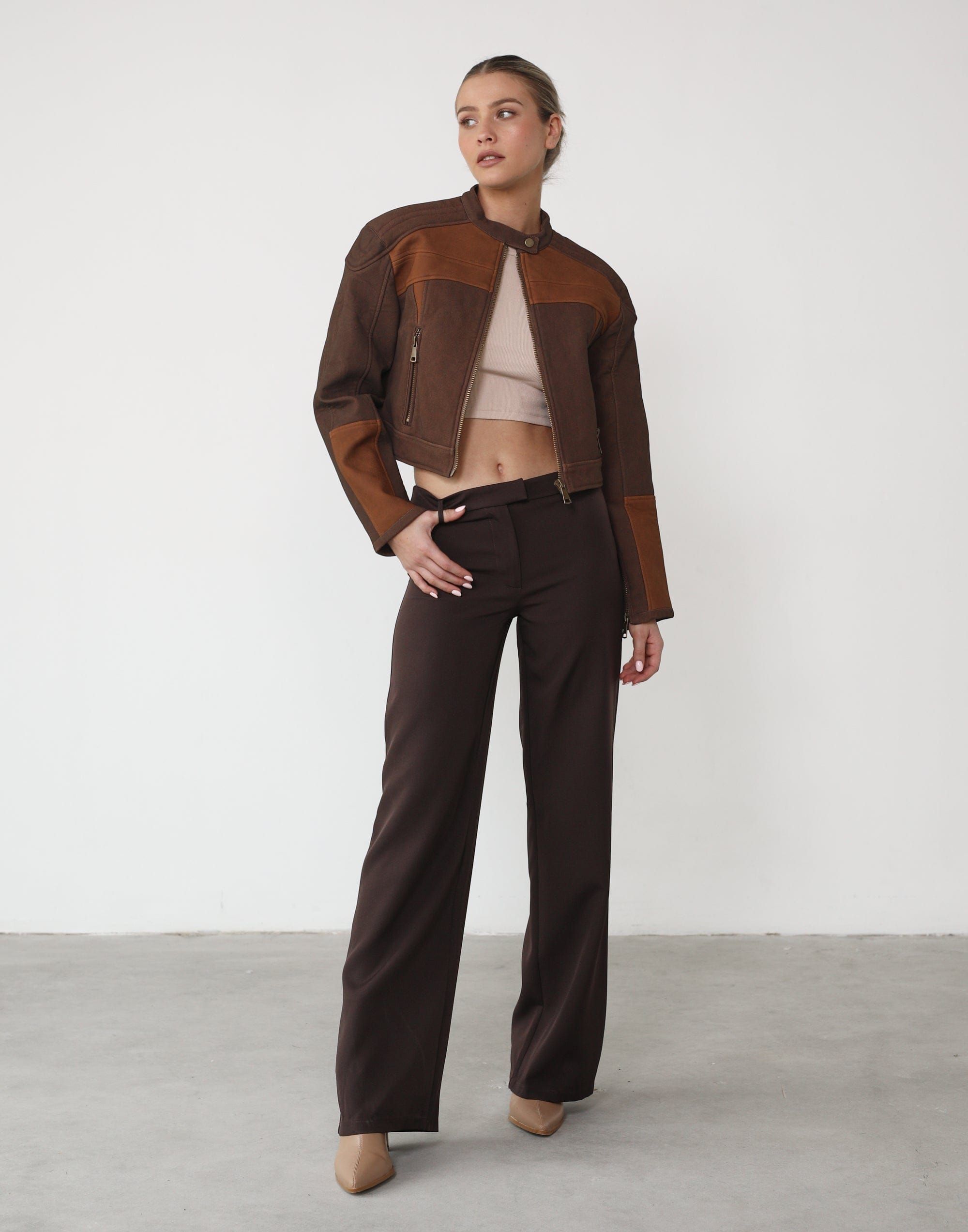 Nueve Biker Jacket (Chocolate) - By Lioness sold by Charcoal Clothing product image thumbnail 2