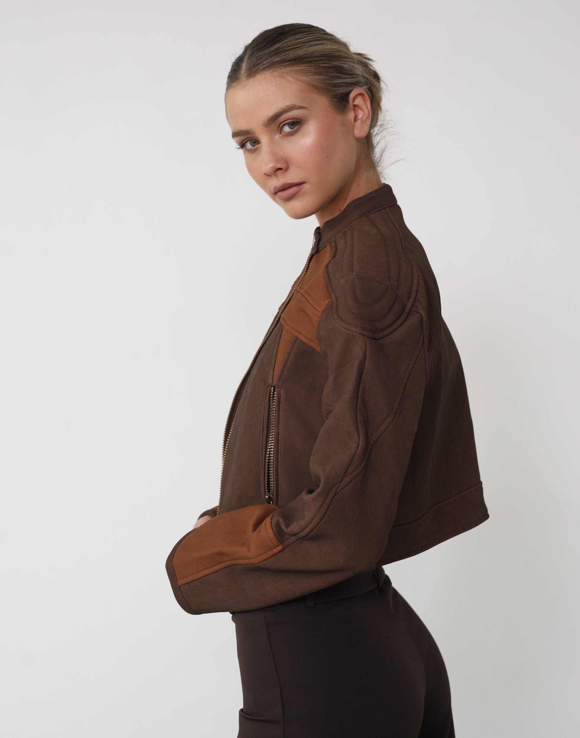 Nueve Biker Jacket (Chocolate) - By Lioness sold by Charcoal Clothing