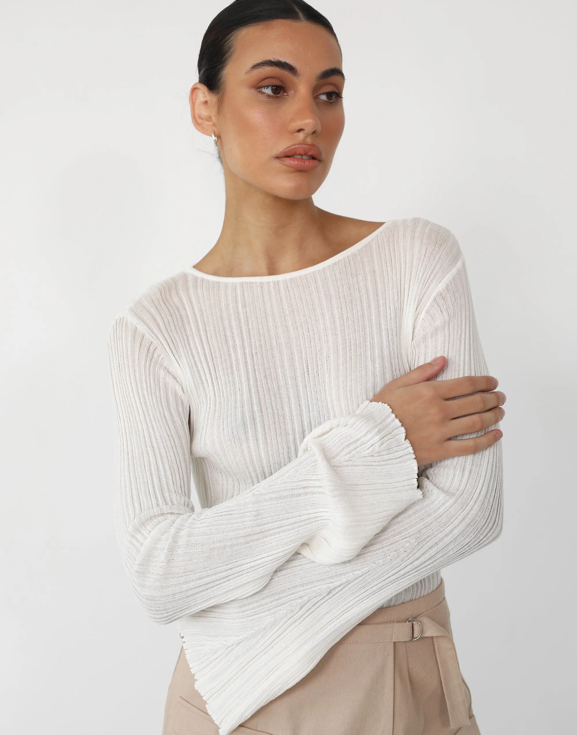 Corinna Long Sleeve Top (White) sold by Charcoal Clothing product image thumbnail 5
