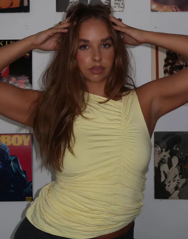 Delphine Tank Top (Lemon) sold by Charcoal Clothing