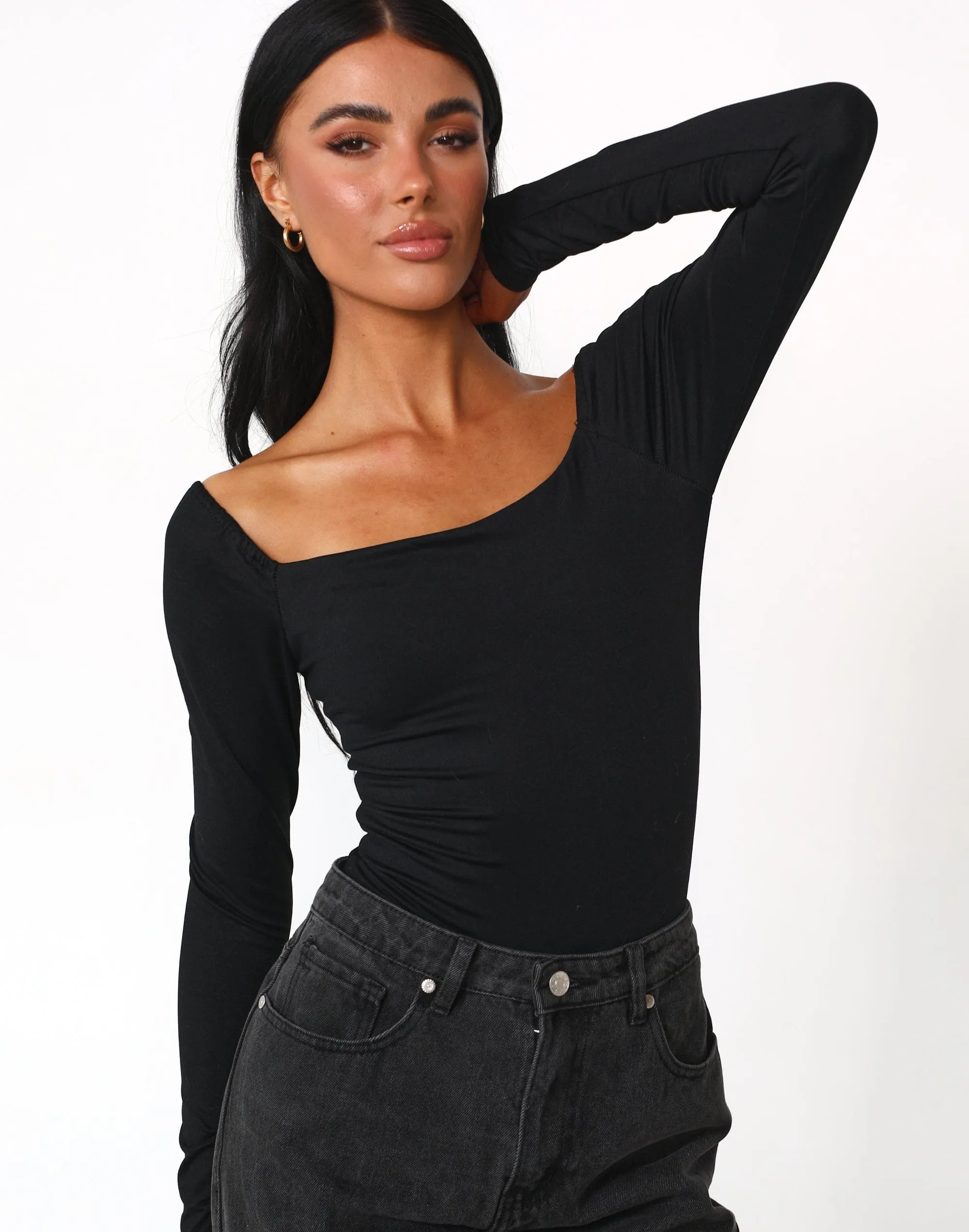Monae Long Sleeve Bodysuit (Black) sold by Charcoal Clothing product image thumbnail 3