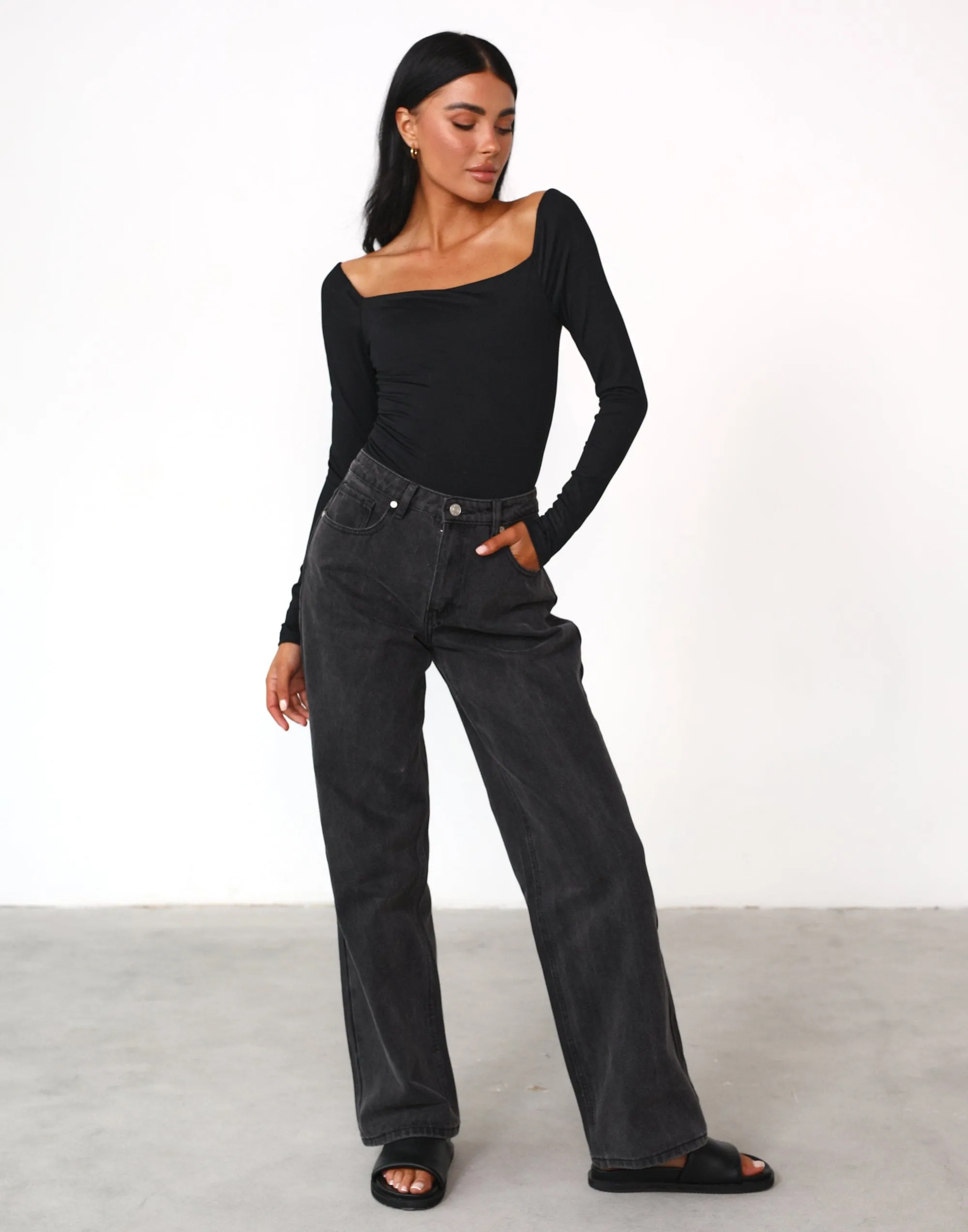 Monae Long Sleeve Bodysuit (Black) sold by Charcoal Clothing product image thumbnail 2