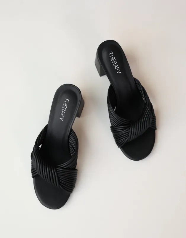 Kaylee Heels (Black Smooth PU) - By Therapy sold by Charcoal Clothing