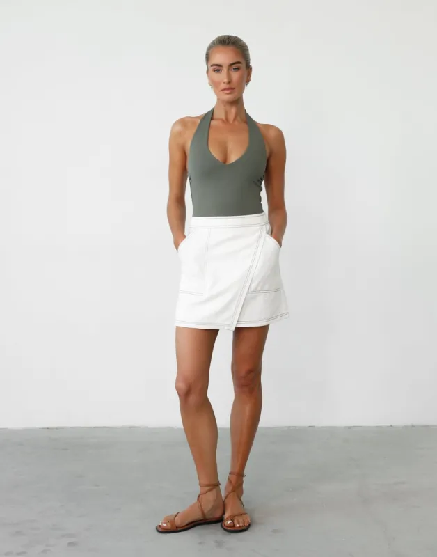 Selma Mini Skirt (White) sold by Charcoal Clothing