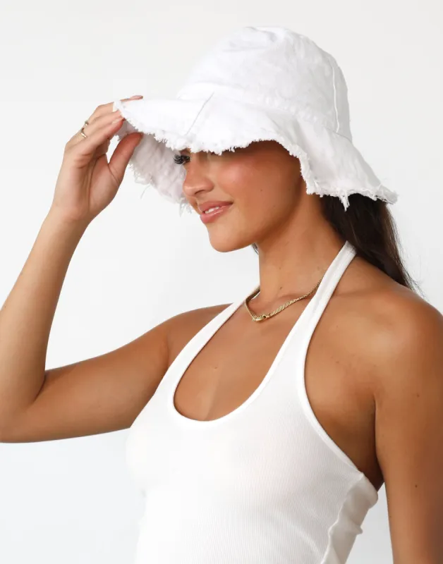 Leilani Bucket Hat (White) sold by Charcoal Clothing