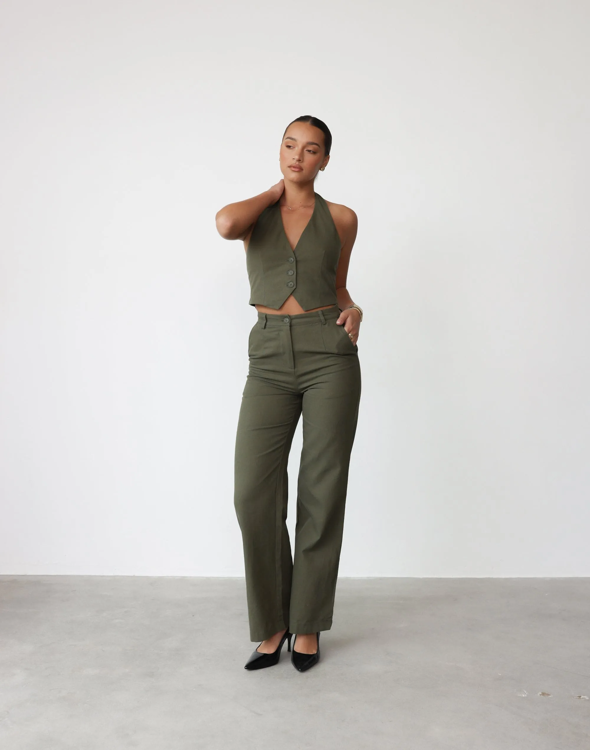 Kristen Halter Top (Moss) sold by Charcoal Clothing product image thumbnail 2