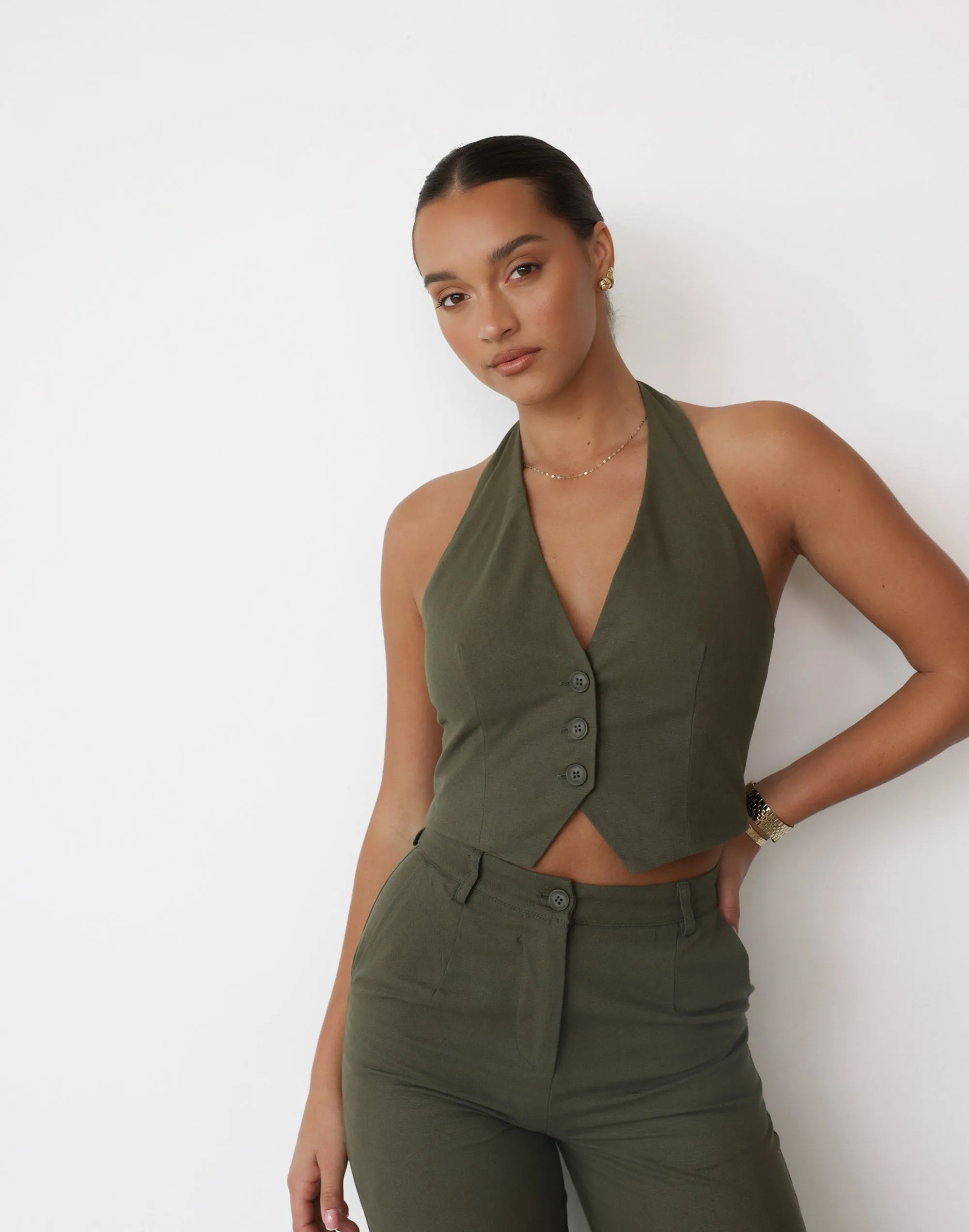 Kristen Halter Top (Moss) sold by Charcoal Clothing product image thumbnail 5