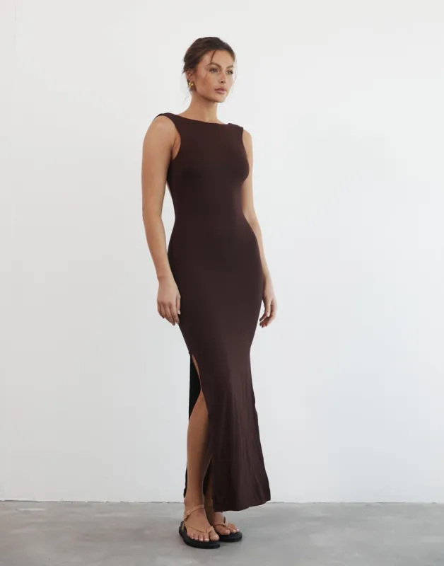 Luna Maxi Dress (Cocoa) sold by Charcoal Clothing