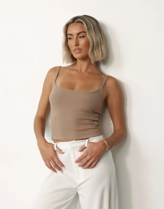 Malina Cami Top (Light Mocha) sold by Charcoal Clothing