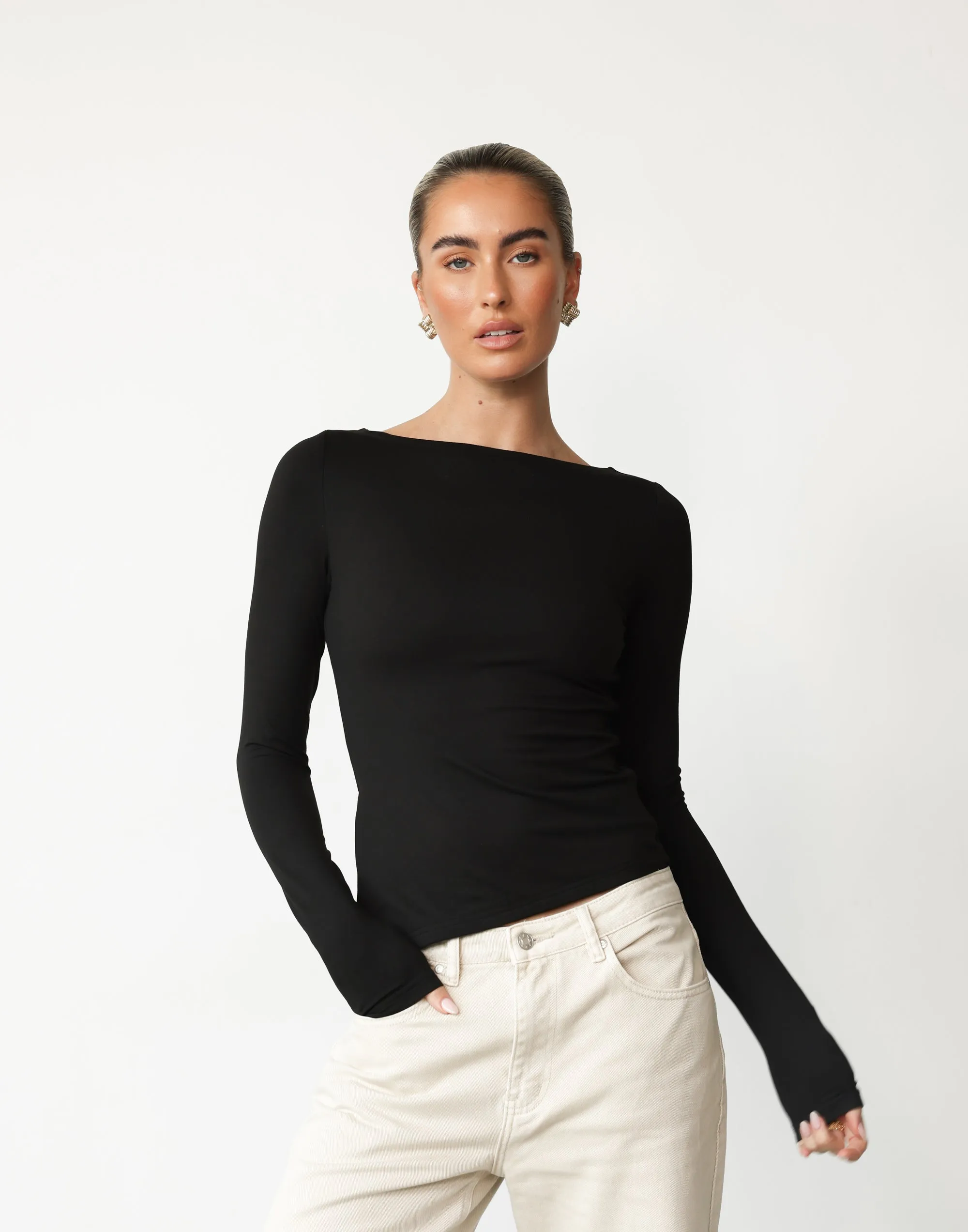 Amanda Long Sleeve Top (Black) sold by Charcoal Clothing product image thumbnail 4
