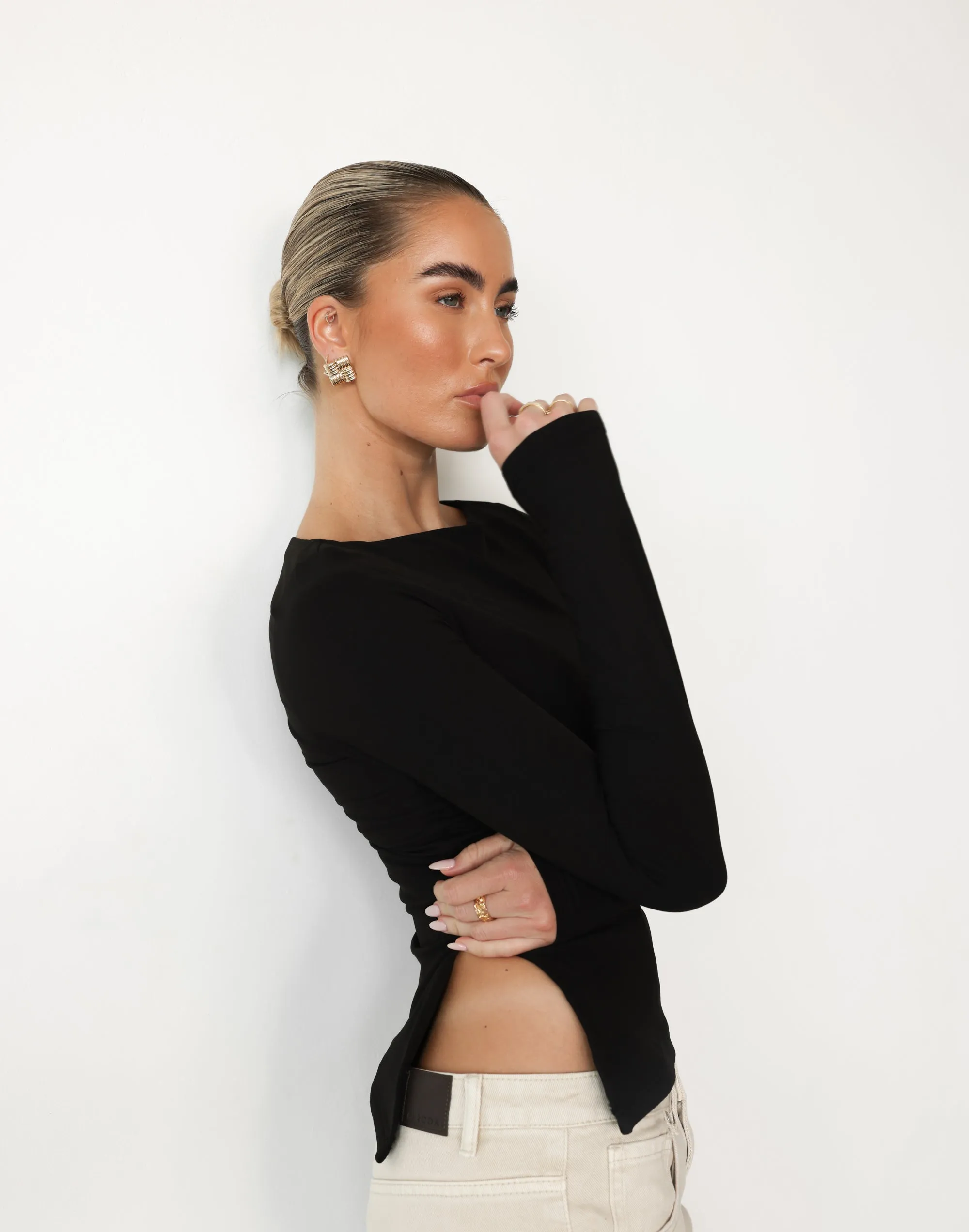 Amanda Long Sleeve Top (Black) sold by Charcoal Clothing