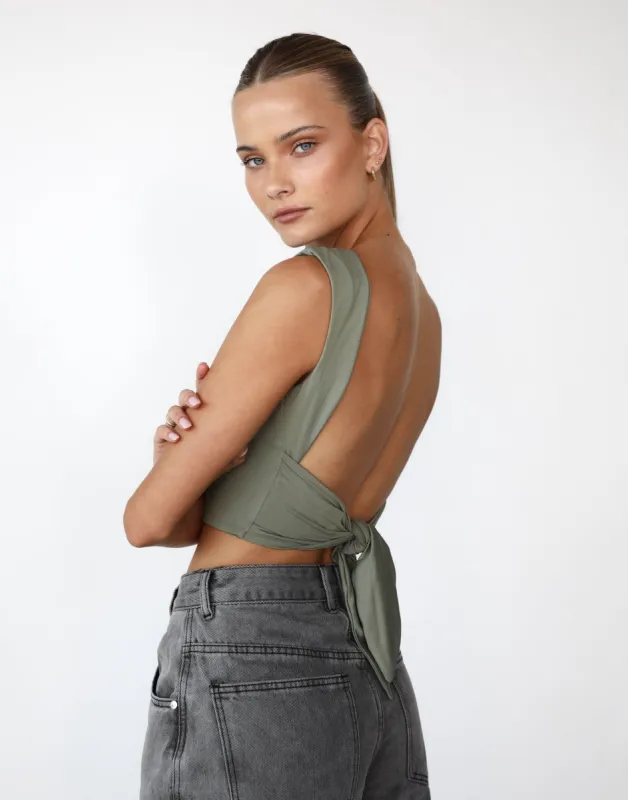Kayce Crop Top (Pistachio) sold by Charcoal Clothing