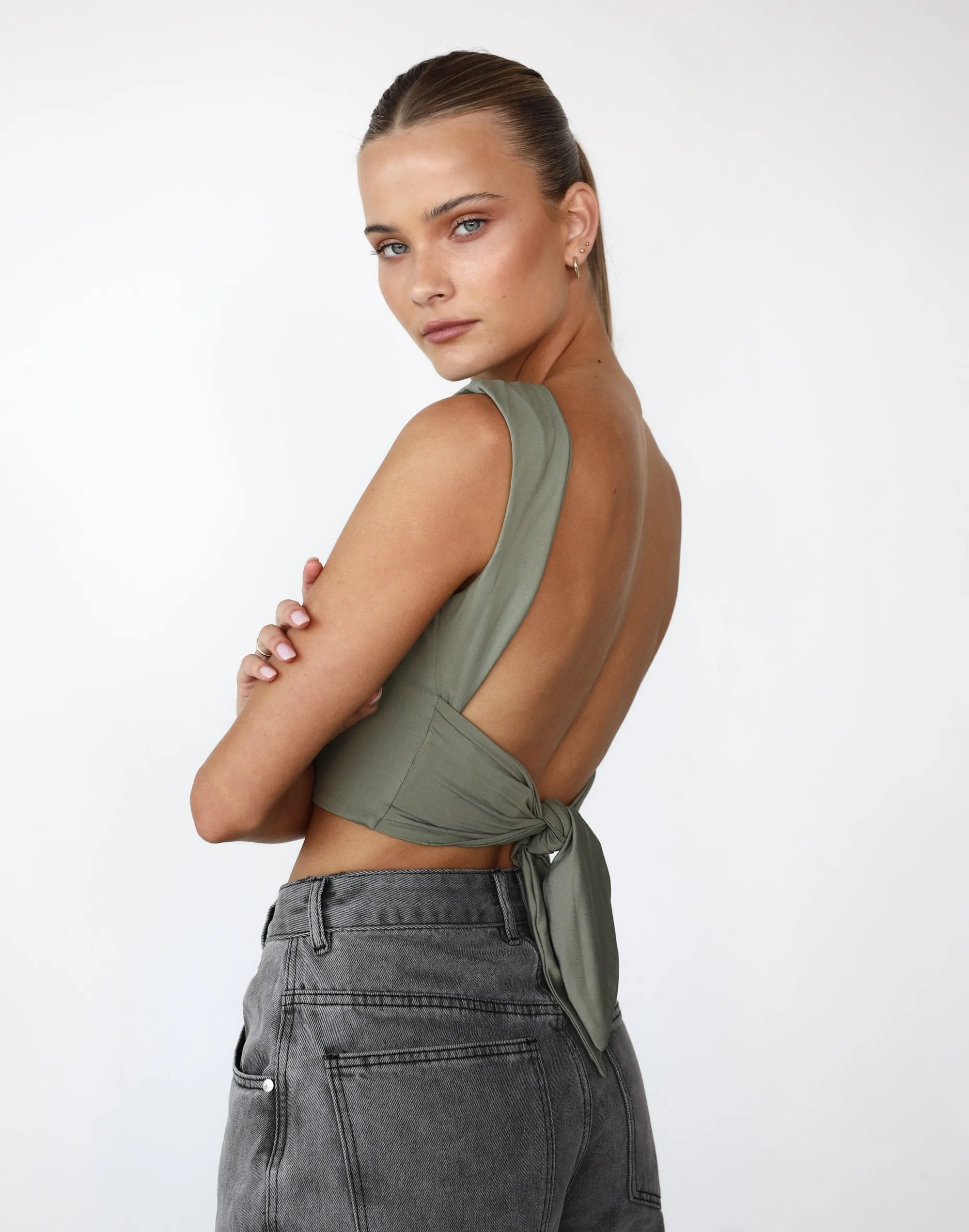 Kayce Crop Top (Pistachio) sold by Charcoal Clothing