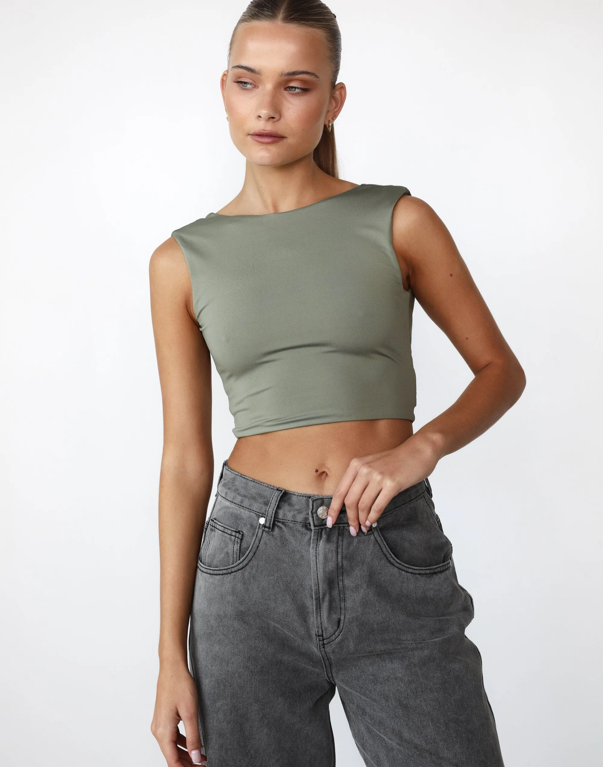Kayce Crop Top (Pistachio) sold by Charcoal Clothing product image thumbnail 2