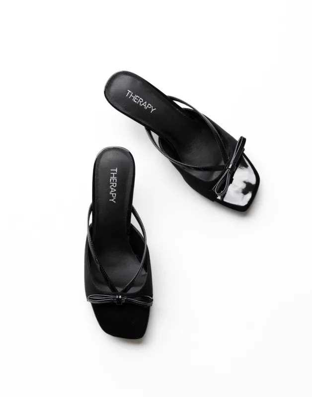 Lulu Heel (Black Microsuede) - By Therapy sold by Charcoal Clothing