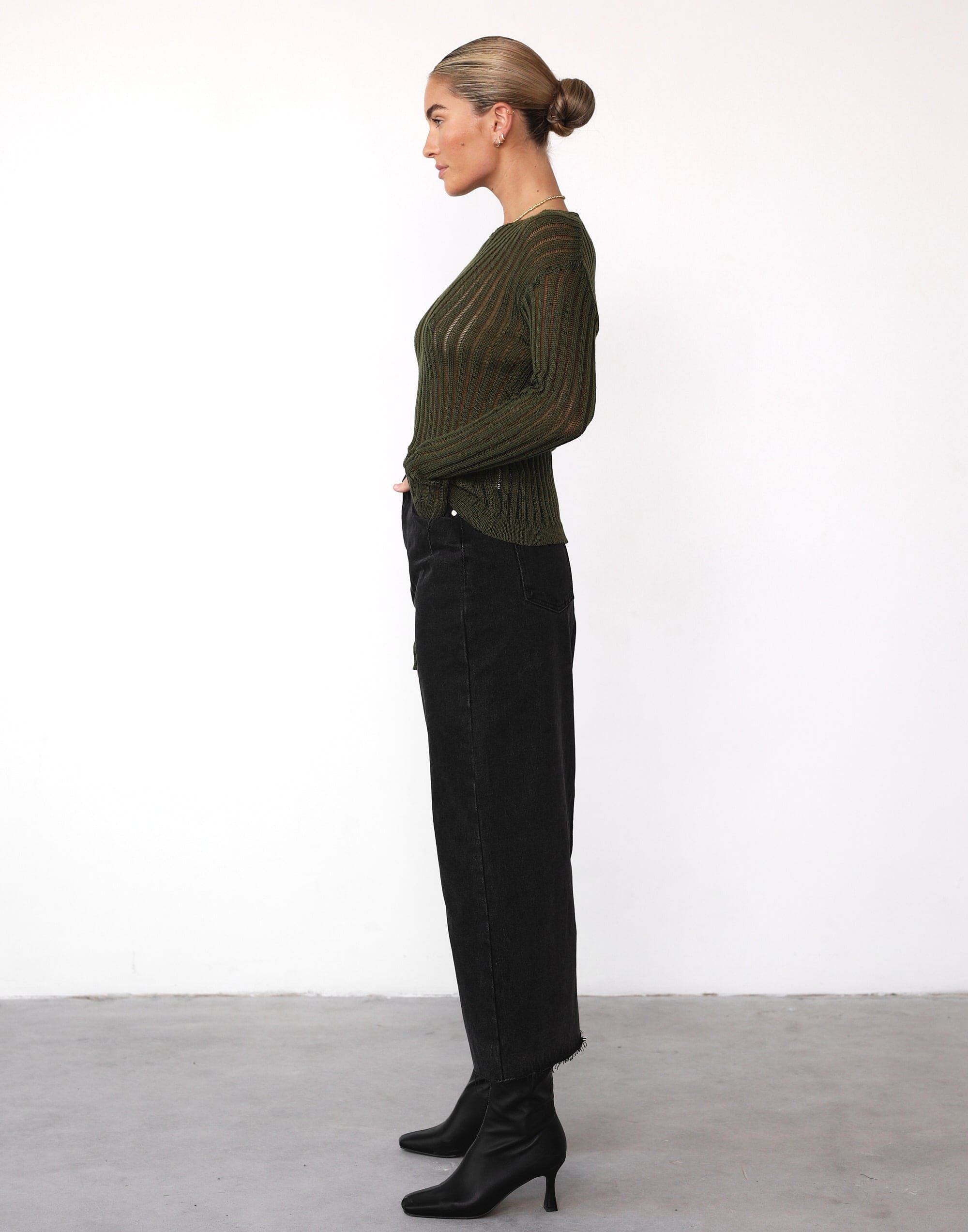 Ruby Long Sleeve Top (Moss) sold by Charcoal Clothing product image thumbnail 3