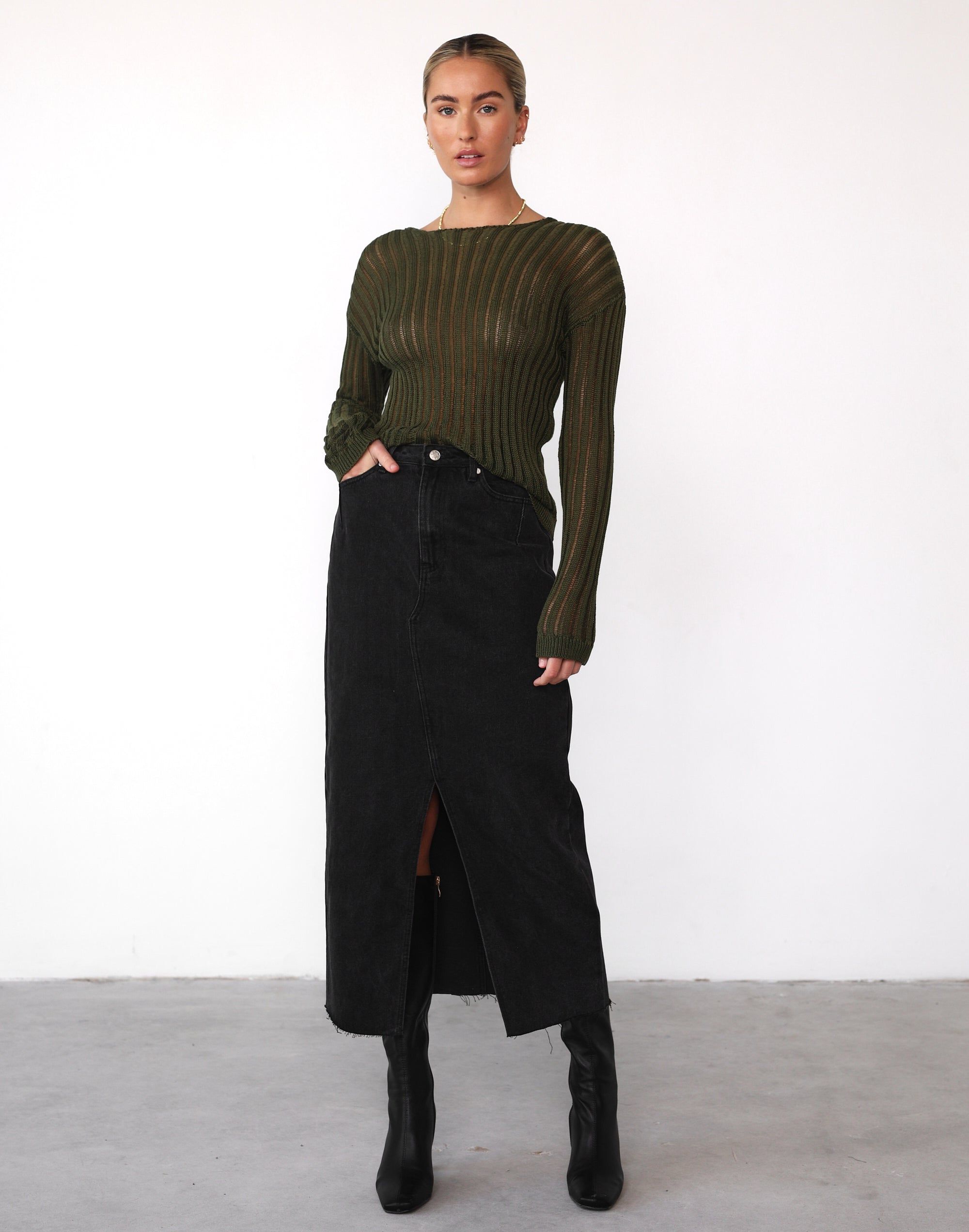 Ruby Long Sleeve Top (Moss) sold by Charcoal Clothing product image thumbnail 2