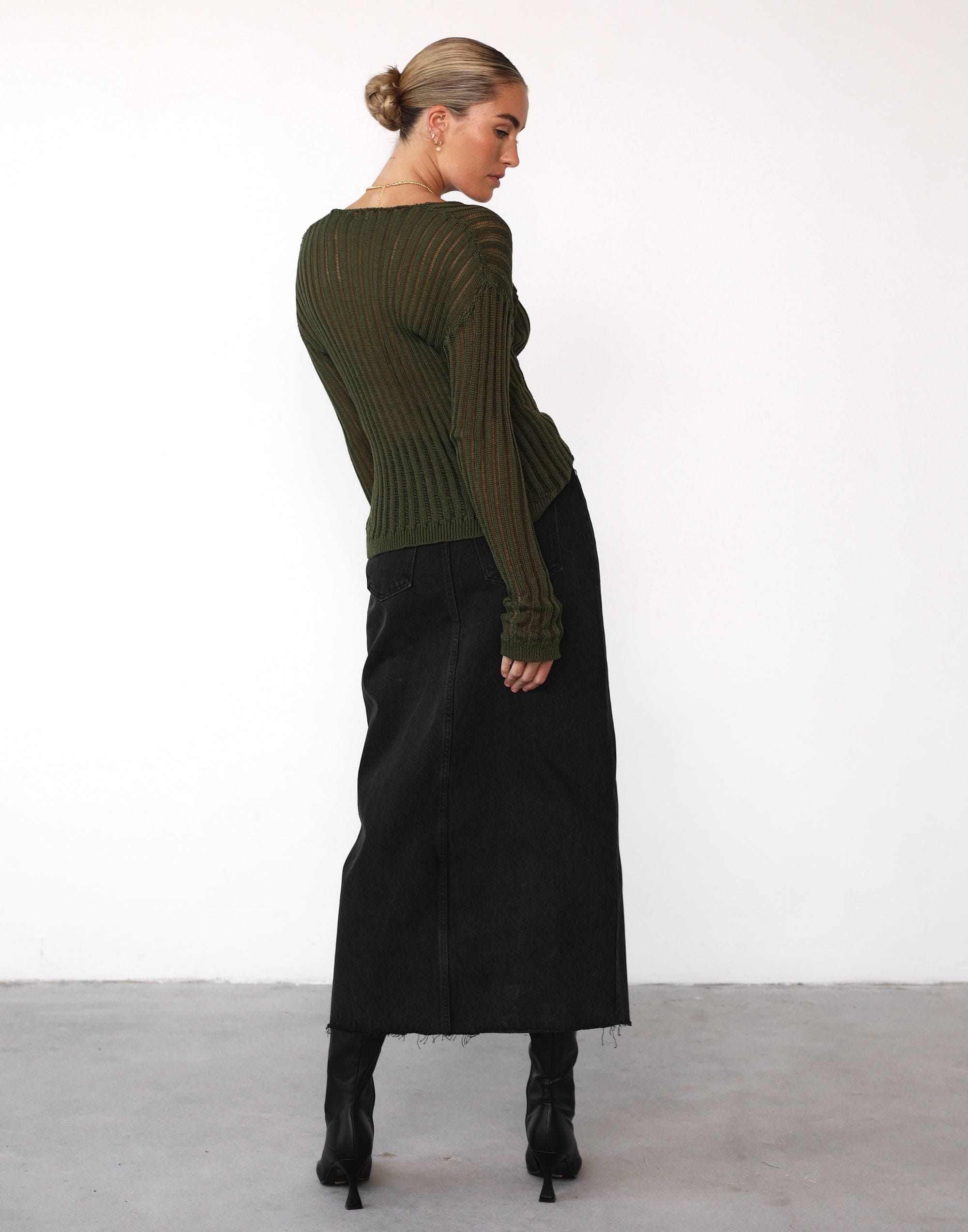 Ruby Long Sleeve Top (Moss) sold by Charcoal Clothing product image thumbnail 4