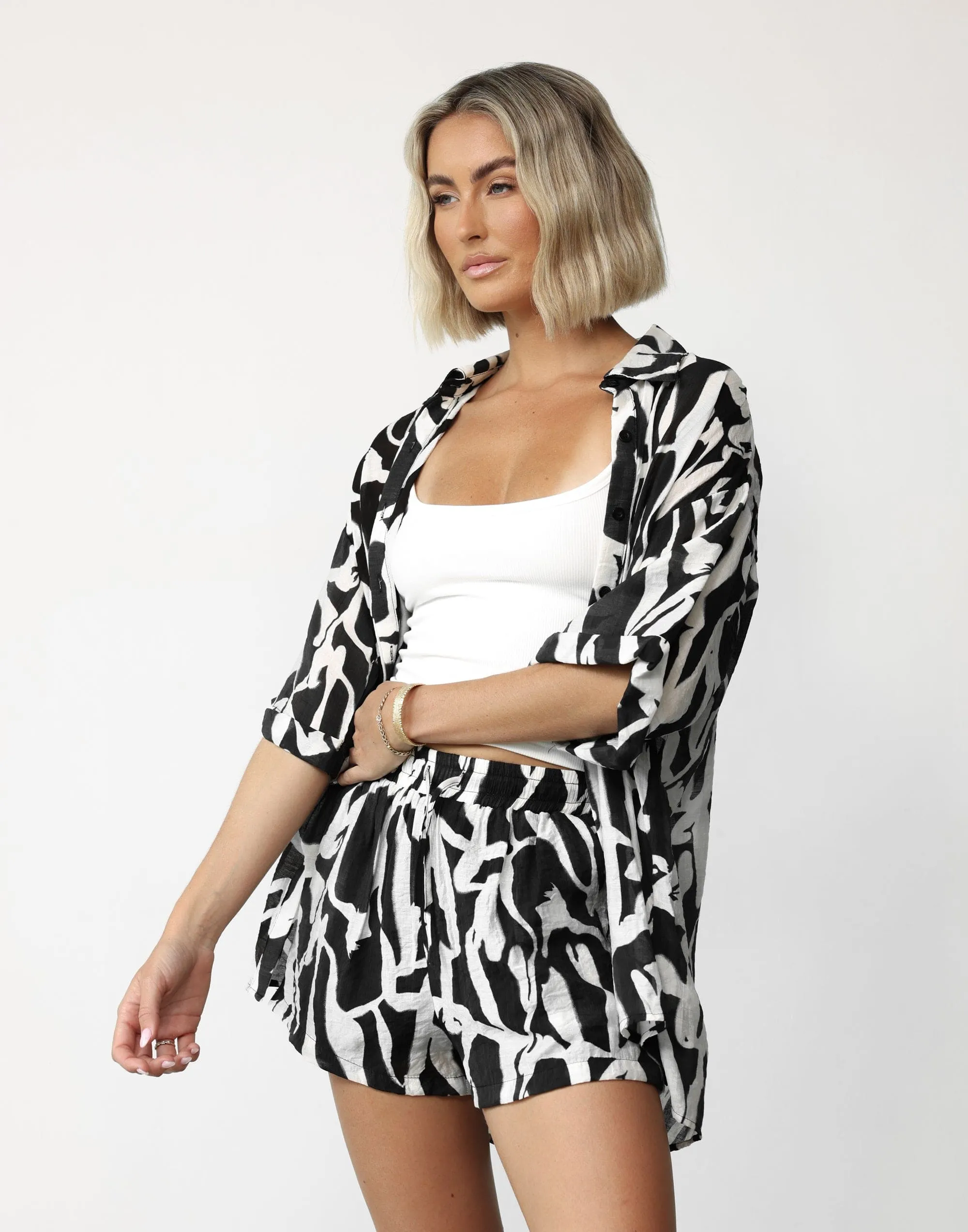 Avila Shirt (Monochrome Swirl) sold by Charcoal Clothing product image thumbnail 5