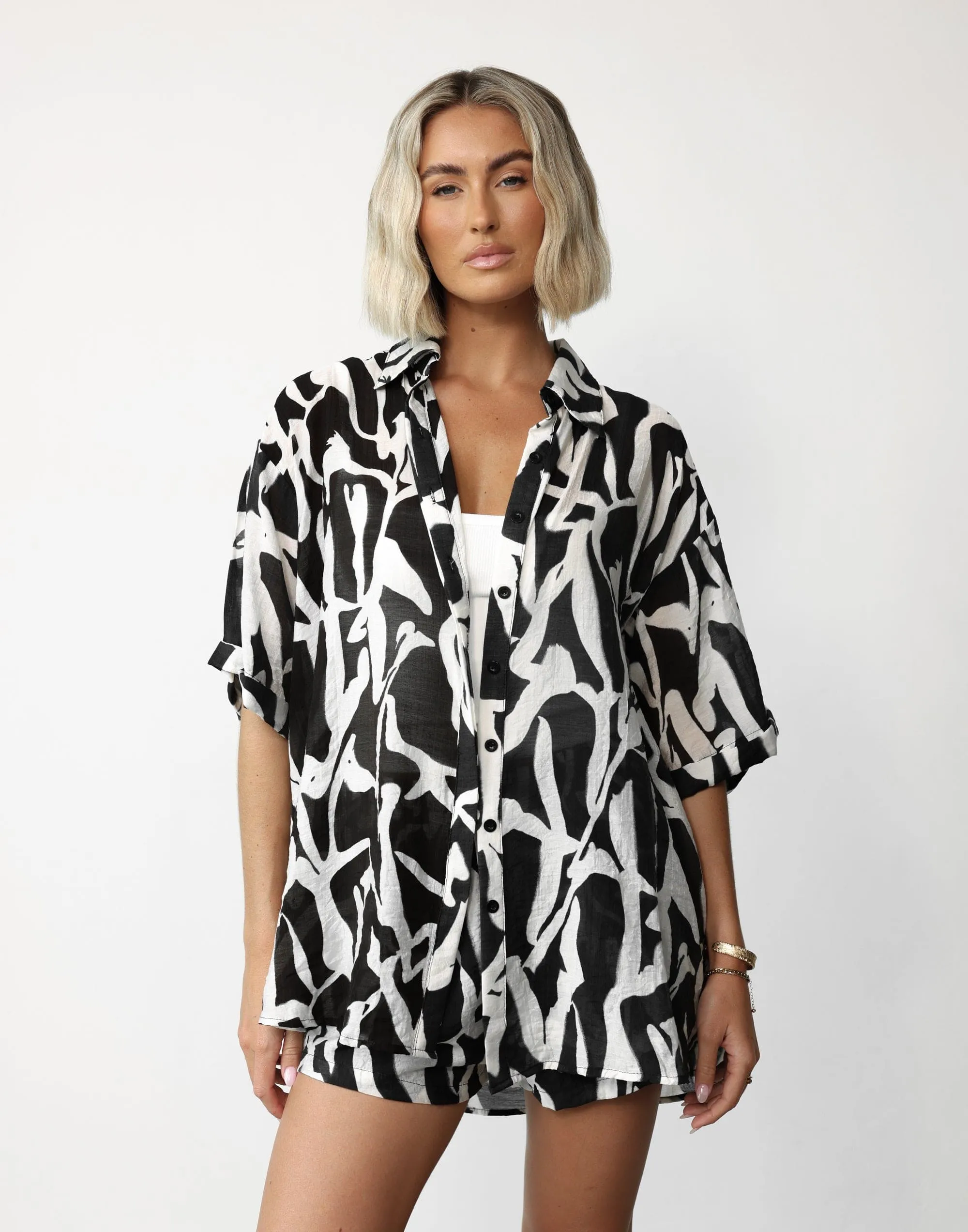 Avila Shirt (Monochrome Swirl) sold by Charcoal Clothing product image thumbnail 4