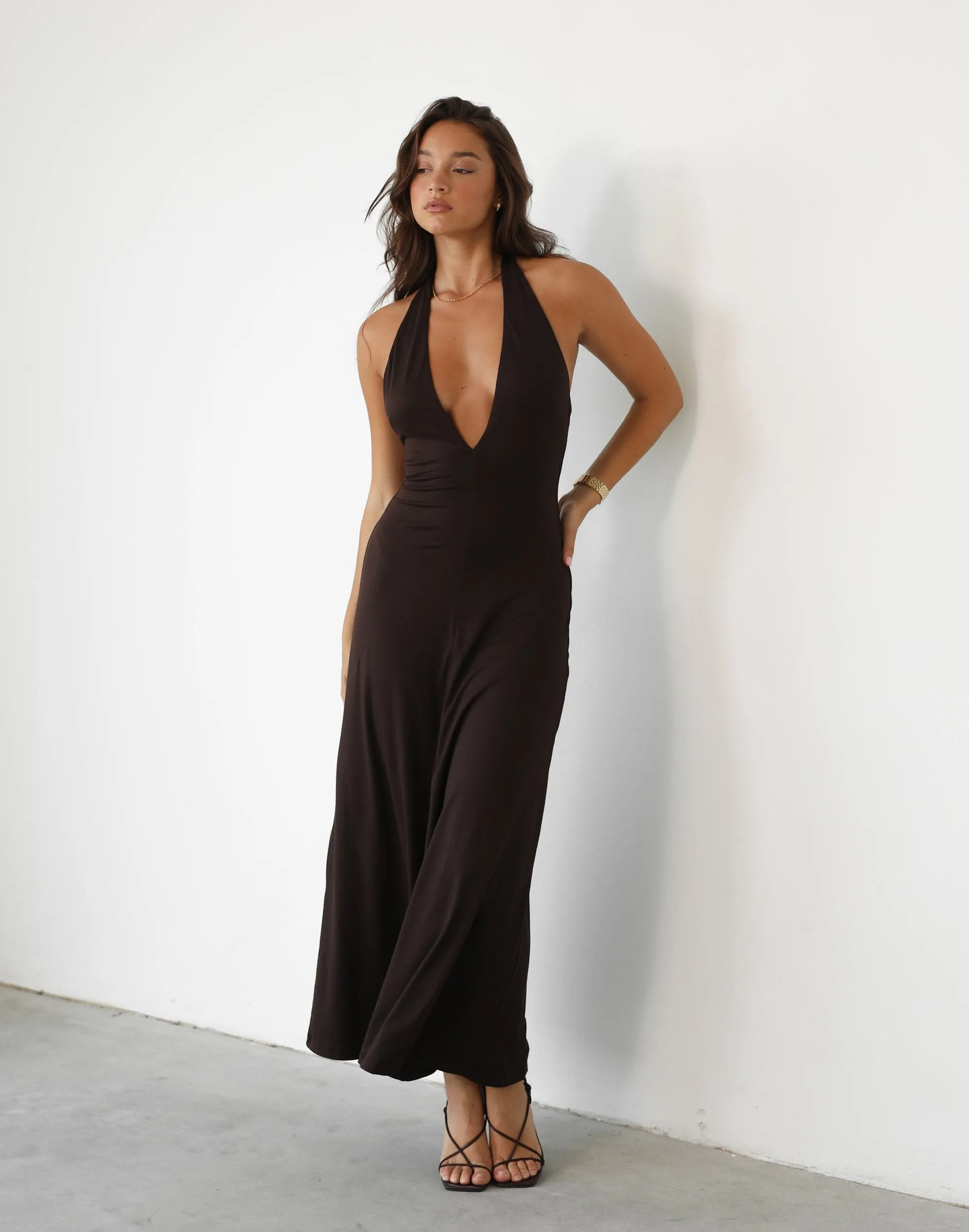 Victoria Maxi Dress (Chocolate) sold by Charcoal Clothing