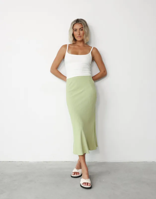Rosemaria Midi Skirt (Apple) sold by Charcoal Clothing