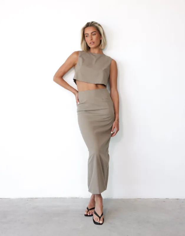 Como Linen Maxi Skirt (Stone) sold by Charcoal Clothing