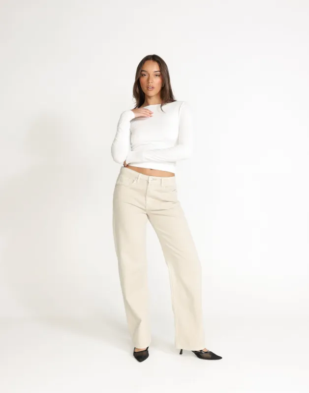 Lowen Long Sleeve Top (White) sold by Charcoal Clothing