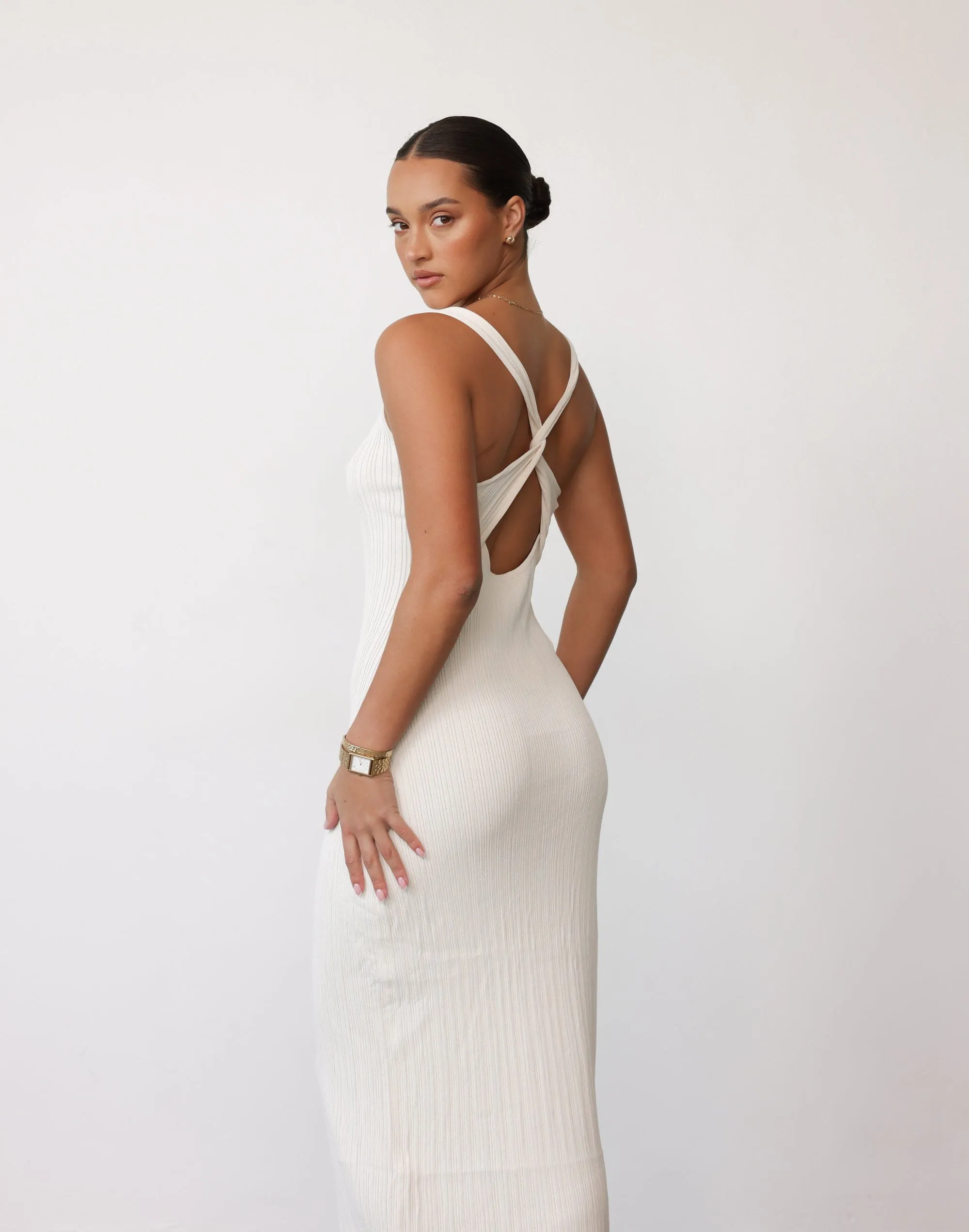 Charm Midi Dress (Oat) sold by Charcoal Clothing