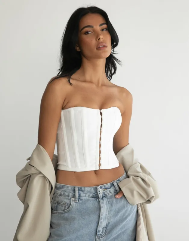 Passion Corset Top (White) sold by Charcoal Clothing