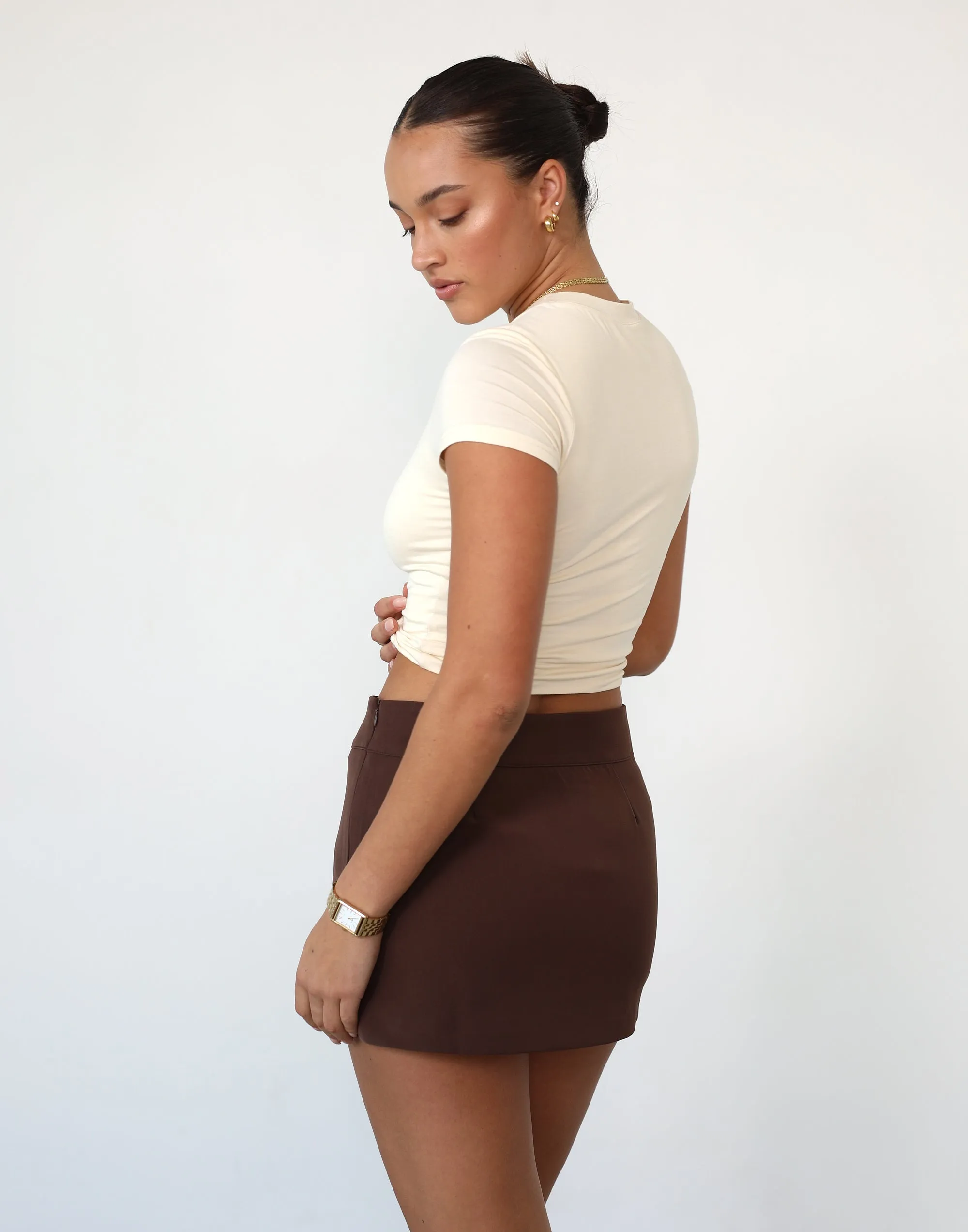 Ashwood Mini Skirt (Cocoa) sold by Charcoal Clothing product image thumbnail 3