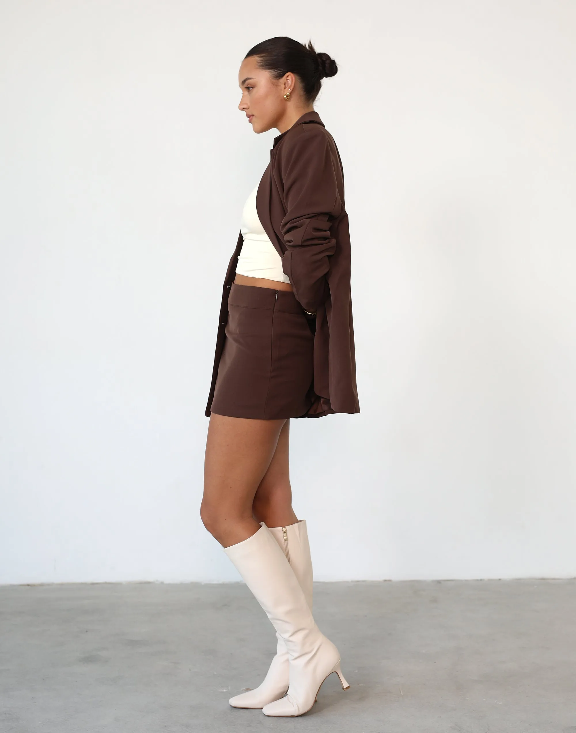Ashwood Mini Skirt (Cocoa) sold by Charcoal Clothing product image thumbnail 4